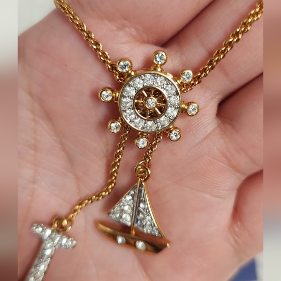 Swarovski Anchor Sailboat and Ship Wheel Necklace - Picture 12 of 16